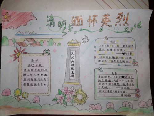 致敬先辈缅怀先烈的手抄报 缅怀先烈手抄报
