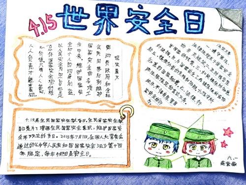 4月15日全国安全日的手抄报 全国安全日手抄报