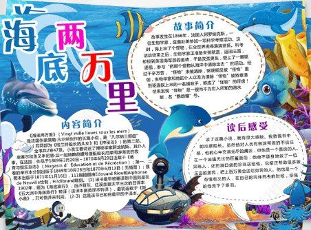 海底两万里主题手抄报,内容 海底两万里手抄报简单又漂亮 