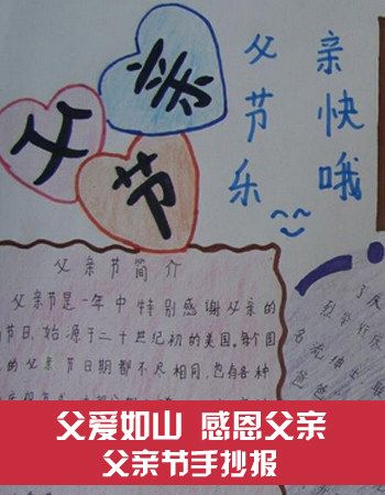 一二三年级父亲节的手抄报 父亲节手抄报