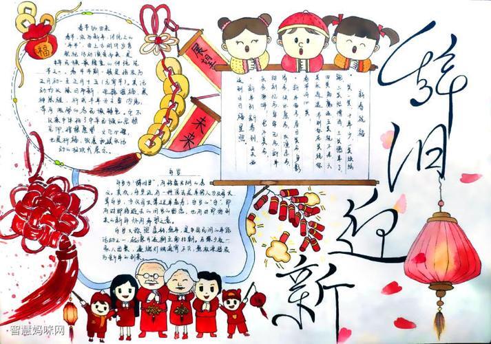 2024年龙年我的快乐春节手抄报 手抄报简单又漂亮