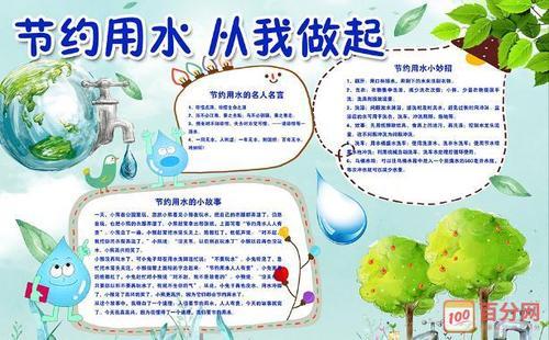 关于家庭用水的安全手抄报 节约用水的手抄报