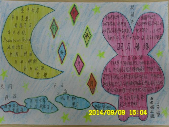 中秋节第一等奖手抄报 一等奖手抄报