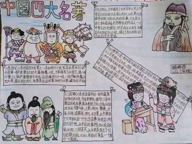 简单好看点的四大名著手抄报 四大名著手抄报