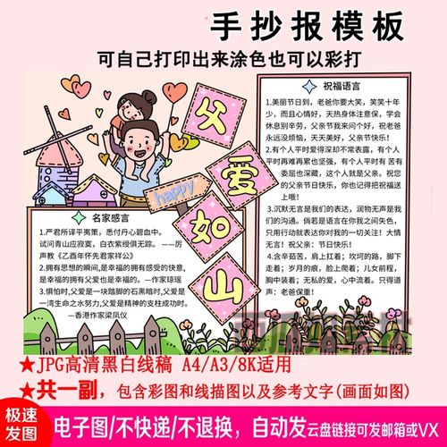 一二三年级父亲节的手抄报 父亲节手抄报