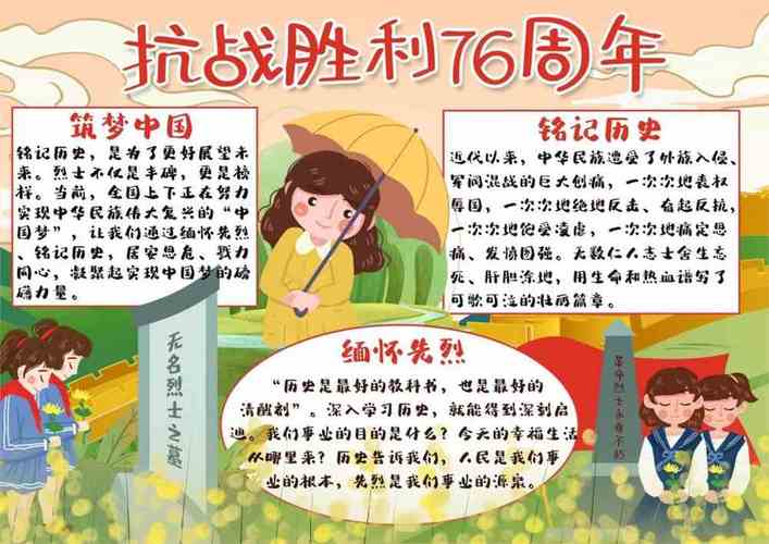 抗战胜利76周年手抄报 抗战胜利手抄报