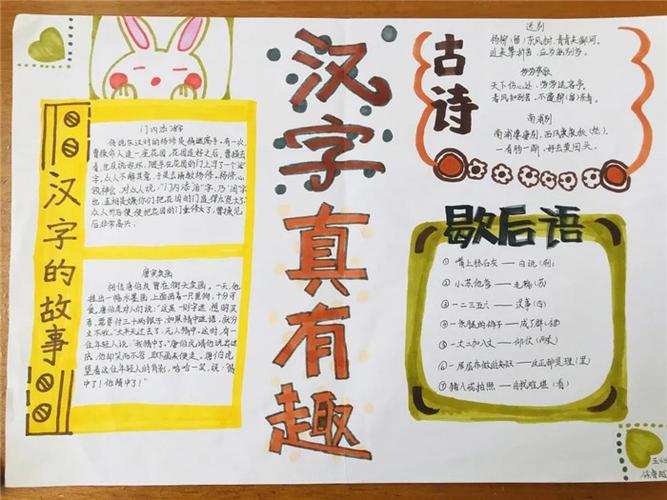 有趣的汉字的简单手抄报 有趣的汉字手抄报