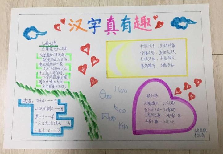 有趣的汉字的简单手抄报 有趣的汉字手抄报
