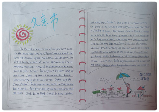 一二三年级父亲节的手抄报 父亲节手抄报