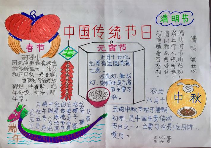 关于传统节日语文手抄报 传统节日手抄报