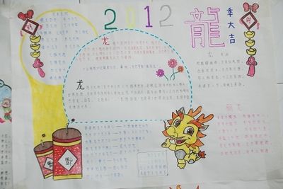 寒假手抄报2024龙年 手抄报版面设计图