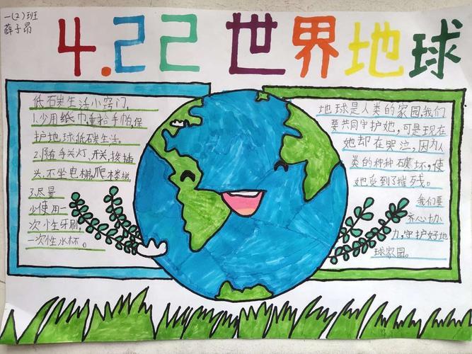 我与地球同在手抄报 地球日手抄报