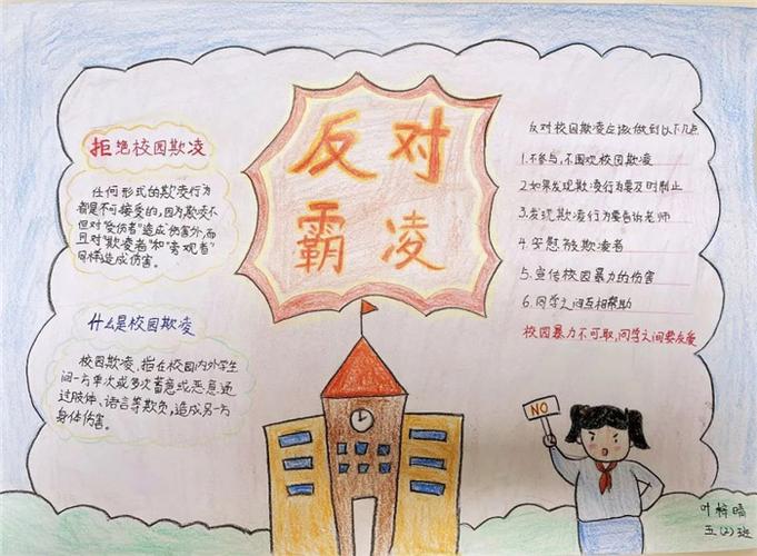 绘画防校园欺凌手抄报 校园手抄报