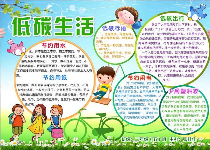 低碳生活科普手抄报 低碳生活手抄报