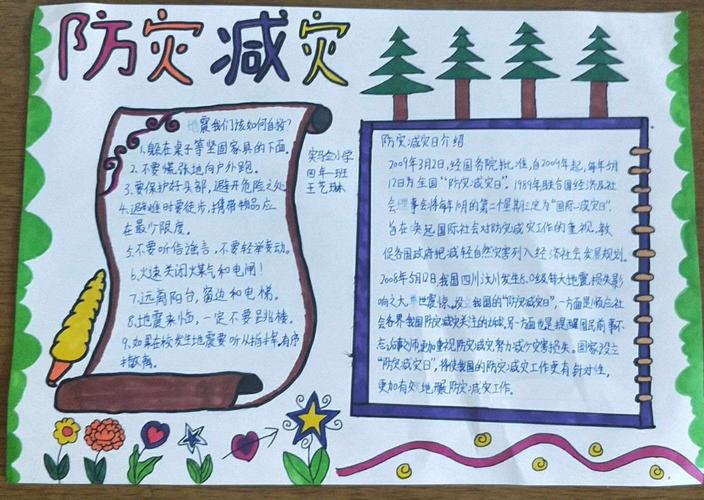 防山林火灾的手抄报 防震减灾的手抄报