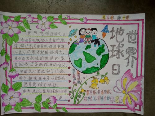 我与地球同在手抄报 地球日手抄报