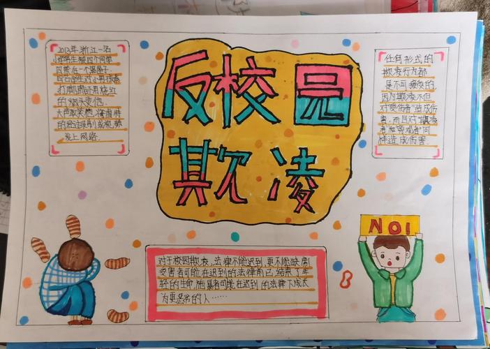 绘画防校园欺凌手抄报 校园手抄报