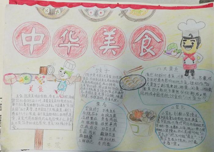 善行中国一美食手抄报 全国一等奖手抄报