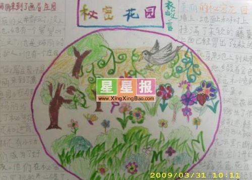 草地里的秘密手抄报 手抄报图画