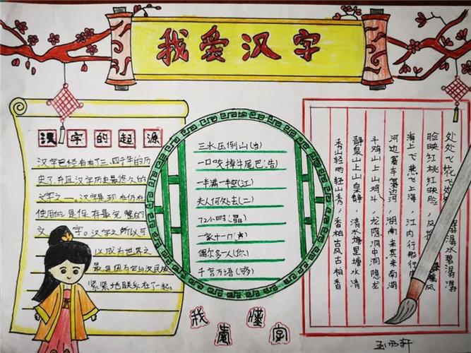 我与汉字相关手抄报 汉字手抄报