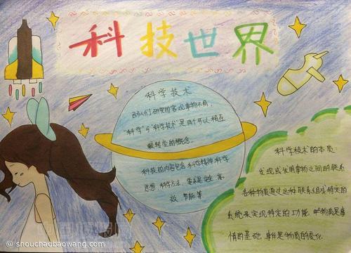 简单有好画的科幻手抄报 身边的科学手抄报
