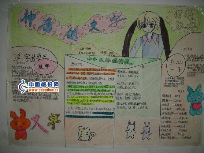 中国汉字六年级手抄报 六年级手抄报