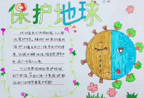 关于地球现状拿手抄报 地球日手抄报