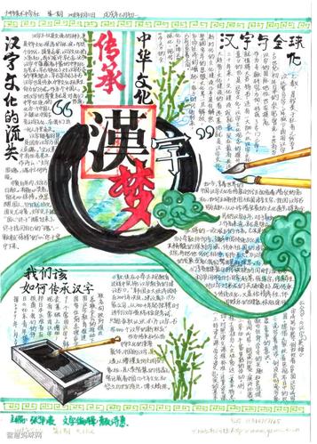 中国汉字六年级手抄报 六年级手抄报