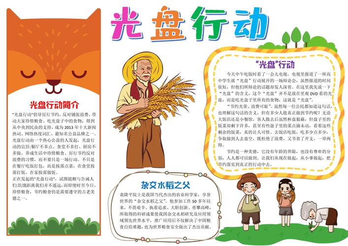 简单又漂亮光盘行动手抄报 简单漂亮的手抄报