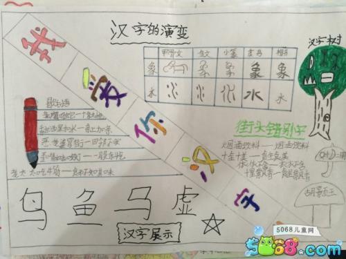 中国汉字六年级手抄报 六年级手抄报