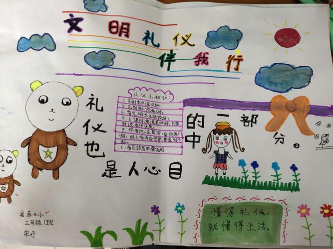 牵手礼仪文明同行的手抄报 与文明同行手抄报