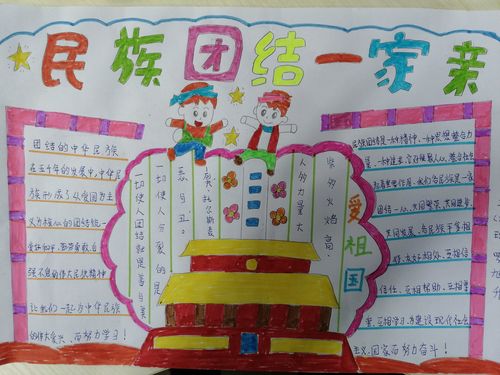 8-12岁民族团结手抄报 初二民族团结手抄报大全 