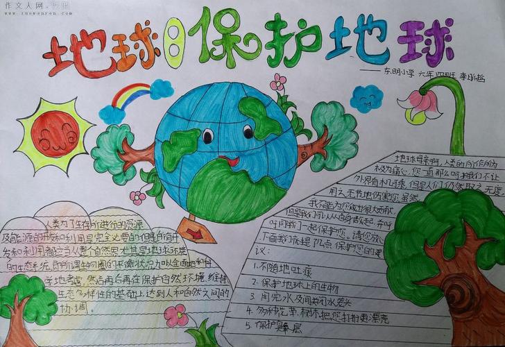 关于地球现状拿手抄报 地球日手抄报