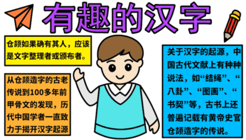 中国汉字六年级手抄报 六年级手抄报