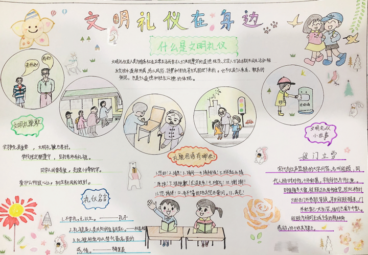 牵手礼仪文明同行的手抄报 与文明同行手抄报