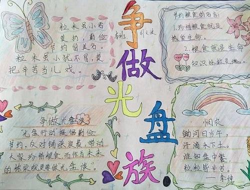 简单又漂亮光盘行动手抄报 简单漂亮的手抄报