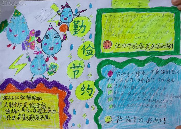 勤俭节约好看手抄报 勤俭节约手抄报
