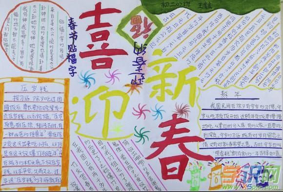 关于迎新春的手手抄报 喜迎新春手抄报