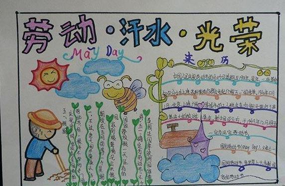 一二三年级五一的手抄报 一年级五一手抄报