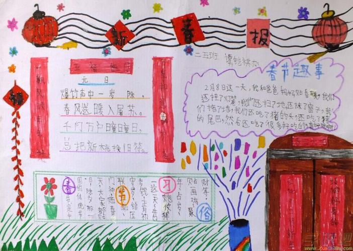 各具特色的春节习俗手抄报 春节习俗手抄报