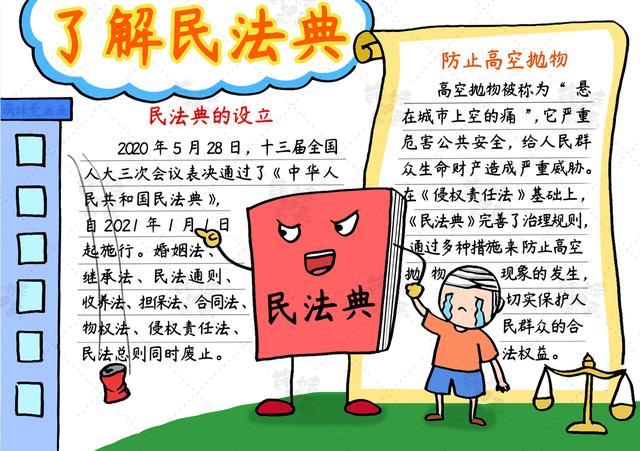 民法典100幅手抄报 手抄报图片大全