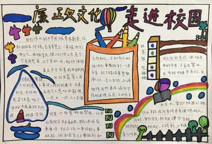 青春飞扬廉洁护航手抄报 廉洁手抄报
