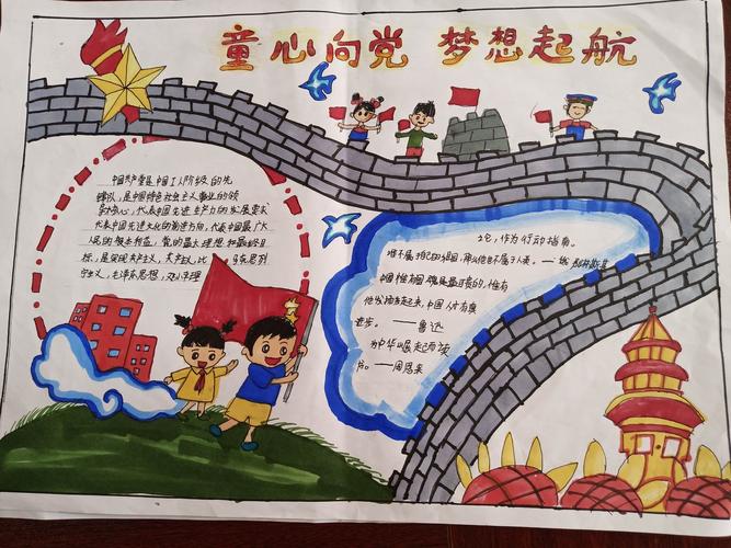 童心向党幼儿绘画手抄报 童心向党手抄报