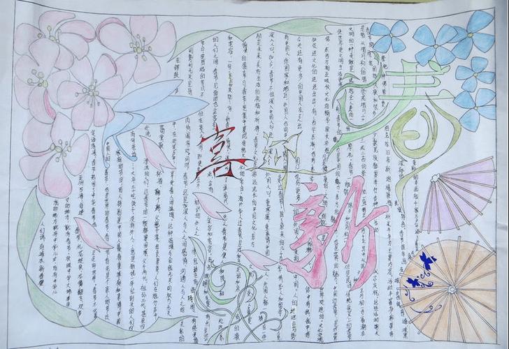 关于迎新春的手手抄报 喜迎新春手抄报