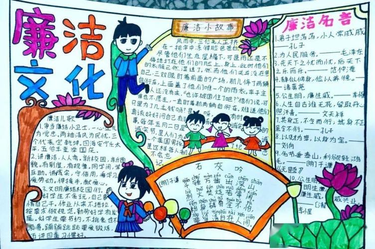 青春飞扬廉洁护航手抄报 廉洁手抄报