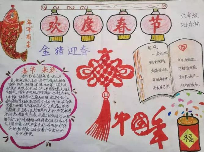 各具特色的春节习俗手抄报 春节习俗手抄报