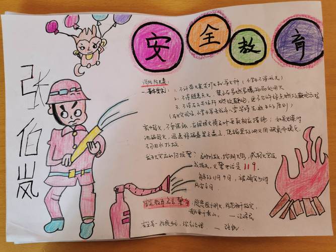 安全在ji中手抄报 安全在心中手抄报
