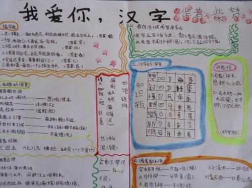 我爱你汉字高级手抄报 我爱你中国手抄报