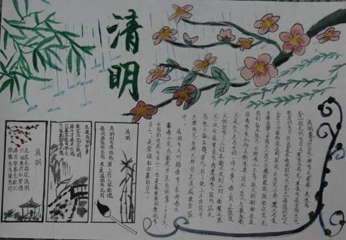 清明时节古风手抄报 清明手抄报
