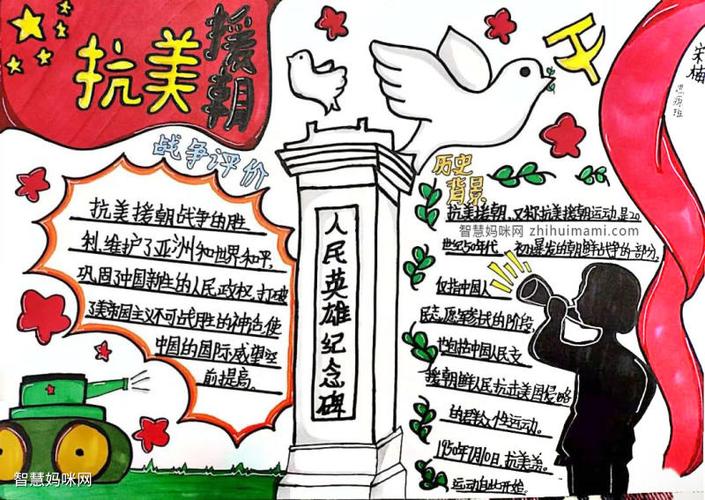 缅怀抗美援朝英雄弘扬抗美援朝精神手抄报 缅怀先烈手抄报